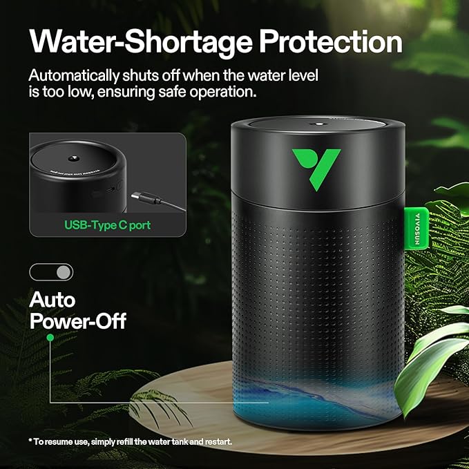 VIVOSUN AeroStream U075 USB Humidifier, 750ml Cool Mist Mini Humidifier with 2 Mist Modes, Auto Shut-Off, Smart Remote Control with VGrow, Designed for Small Grow Tents/VGrow - Image 4