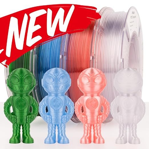 AMOLEN Rapid PETG Transparent 3D Printer Filament 1.75mm +/-0.02mm,500mm/s High Speed Strong Toughness Multicolor Bundle Sky Blue/Green/Transparent/Pink 250gx4 - Image 8