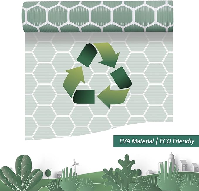 Glotoch Premium Non Slip Shelf Liner, 12” X 20 FT Drawer Liner Non Adhesive, Waterproof Shelf Liners for Kitchen Cabinets, Drawer, Fridge, Wire Shelving, Pantry, Bathroom-, Heavy Duty, Green Geometric - Image 7