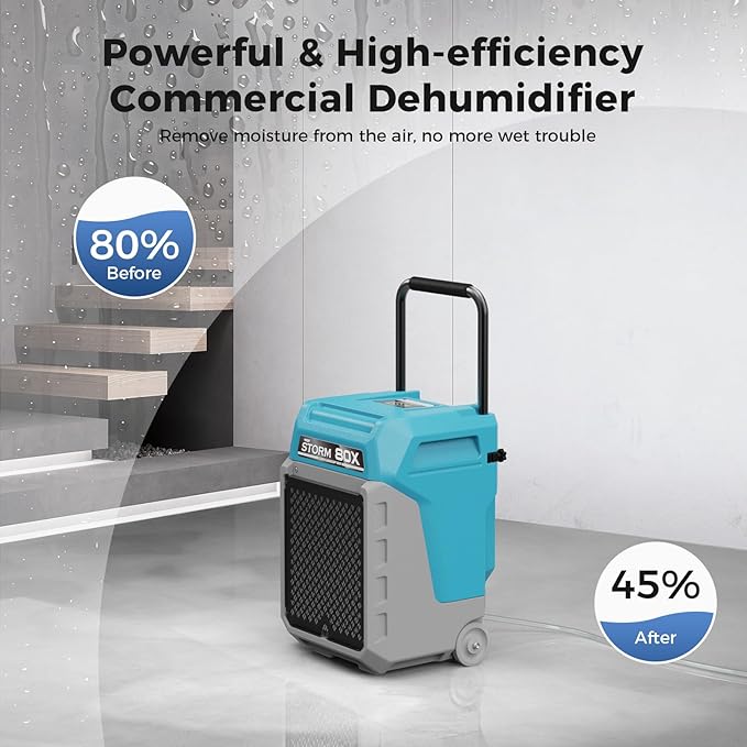 ALORAIR LGR Commercial Dehumidifier with Pump & Drain Hose, Portable Industrial Dehumidifiers with Wheels for Water Damage Restore, Basement, Garage, 5 Years Warranty - Image 4