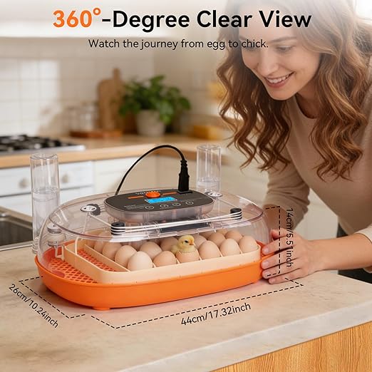 Incubators for Hatching Eggs, 24 Egg Incubator, Automatic Egg Turner with Humidity Control & Digital Temperature, Hatch Day, Auto Water Refill, 360°Viewing for Chicken, Duck, Quail, Duck, Goose - Image 8