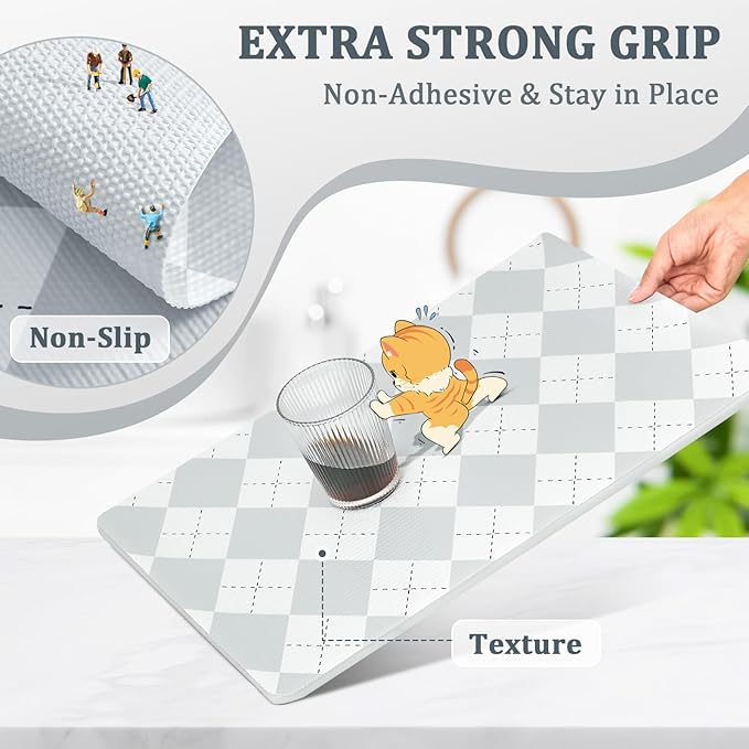 Shelf Liner for Kitchen Cabinets 24" x 120" Non-Adhesive Non-Slip Drawer Liners for Dresser, Waterproof Washable Paper, Durable Protector Mat for Pantry Shelves Cupboards, Light Grey - Image 2