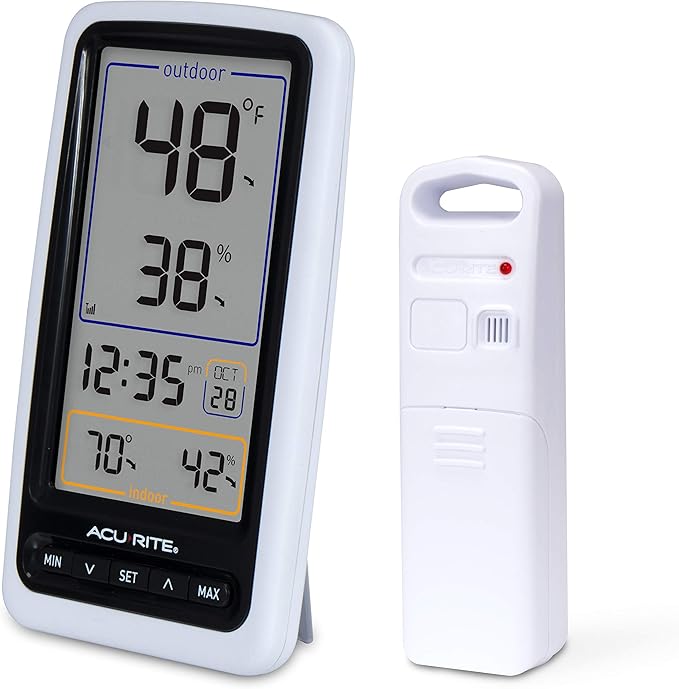 AcuRite 01136M Wireless Thermometer with Indoor/Outdoor Temperature and Humidity, White - Image 3