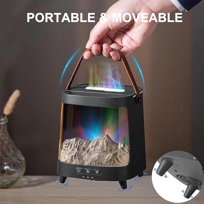 Essential Oil Diffuser, Upgraded Portable Aurora Flame Aromatherapy Scent Aroma Diffusers, 200ml Ultrasonic Cool Mist Humidifiers, Timer & Auto-Off for Home, Room - Image 4