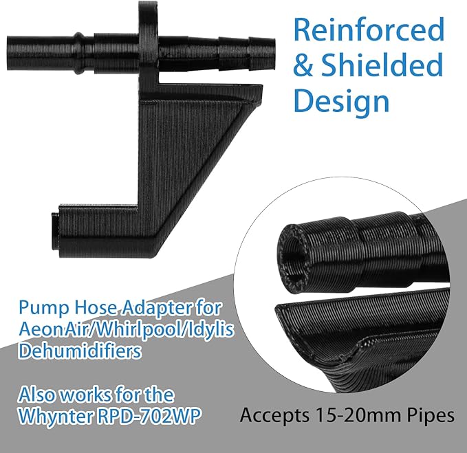 Dehumidifier Parts, Upgraded Dehumidifier Drain Adapter, Universal Fit AeonAir/Whirlpool/Idylis/Whynter RPD-702WP Units, Enhanced Drainage Efficiency (Black) - Image 2