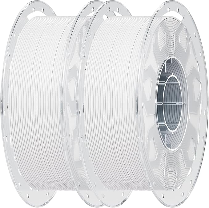 Creality 3D Printer Filament White & White, PLA Bundle 2 kg for 3D Printing, 1.0kg (2.2lbs) Spool, Enhanced Toughness No Warp, Accuracy ±0.03mm Printing Filament, for 3D Printers by Creality