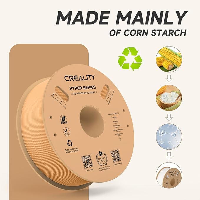 Official Creality Hyper PLA Filament 1.75mm, High Speed PLA 30-600mm/s Rapid 3D Printer Filament, Dimensional Accuracy +/-0.02mm, Fit Most FDM 3D Printers, 1KG(2.2lbs) Spool Peach Fuzz - Image 5