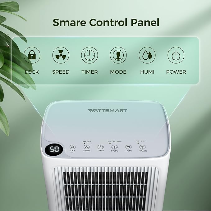 2,500 Sq.Ft Dehumidifier for Basement with Drain Hose, MAX 34 Pint Dehumidifiers for Home with 3 Modes, Smart Humidity Control & Display, 24HR Timer, Auto Defrost for Large Room, Bathroom,Bedroom - Image 7