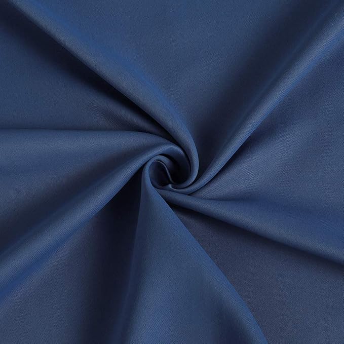 MYSKY HOME Blue Blackout Curtains for Living Room Closet Door Curtains Doorway Thermal Insulated Grommet Room Darkening Window Curtain Panel for Bedroom, Single Panel Curtains 42 x 72 Inch, Navy - Image 8