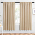 NICETOWN Room Darkening Curtains for Bedroom - Triple Weave Home Decoration Thermal Insulated Solid Drapes for Kitchen (Biscotti Beige, Set of 2 Panels, 62 x 72 Inch) by NICETOWN