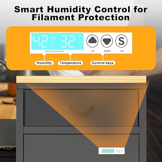 Dual-Door Dry Cabinet Holds 40 Rolls for 3D Printers, 180L Dehumidifying Filament Storage Cabinet, Industrial-Grade Organizer for PLA/ABS/TPU/Nylon, with Stand & Airtight Humidity Control - Image 4