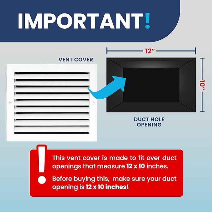 12x10 Inch (Duct Opening) Air Return Vent Cover Decorative – Premium Aluminum AC Vent Cover for Ceiling & Wall, Rustproof Grille, Ideal for Home HVAC Grille, Durable & Easy to Install by ACLAMINAIRE - Image 4