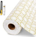 Drawer and Shelf Liner for Kitchen Cabinet,Non-Adhesive Cabinet Liner 12in x 20FT,Waterproof Shelf Paper Non-Slip Mats Cupboard Liners Contact Protect Dresser/Shelves/Table-Gold Octagonal by GTJ