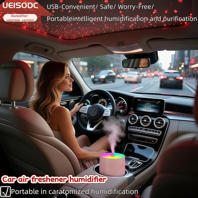 Bedroom Humidifier, USB Mini Portable Humidifier with Ultrasonic Nano-Fine Mist, Auto Shut-Off, Rotatable Design, Quiet Operation, and Easy Refilling & Cleaning ([Pink] Rotating Version) - Image 5