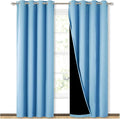 NICETOWN 100% Blackout Curtains 84 inches Long, Blue, 52 inches Wide, Pair of Energy Smart & Noise Blocking Out Drapes for Baby Room Window, Thermal Insulated Guest Room Lined Window Dressing by NICETOWN
