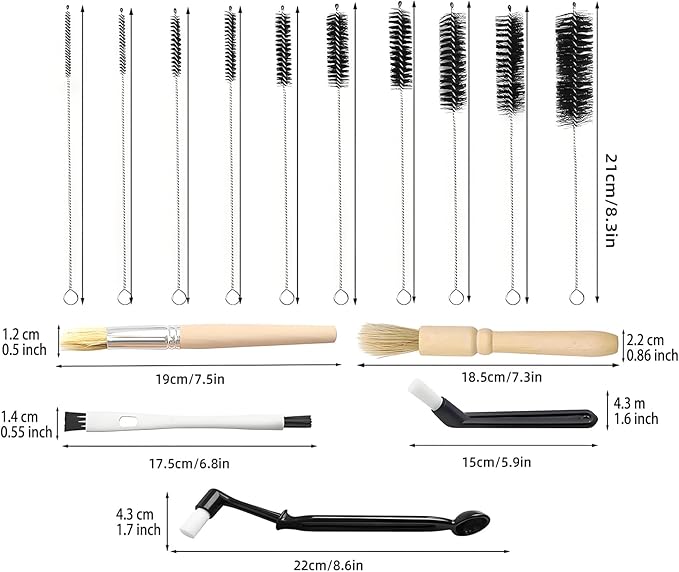 Coffee Machine Cleaning Brush - 15 PCS Straw Brush,Long Handle Bottle Brush, Flexible Scrub Brush for Water Bottles, Glasswares, Mugs,Coffee Pots, Cups,Water Bottles,Bent Pipe - Image 2