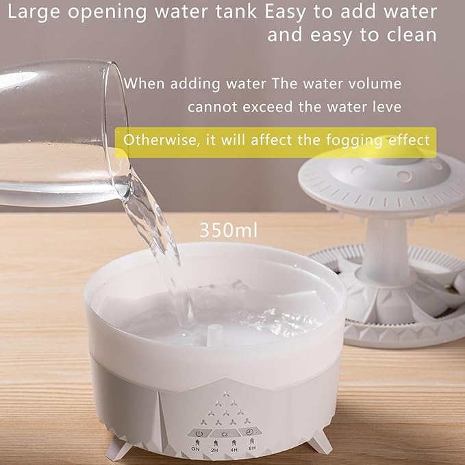 Raindrop Humidifiers for Bedroom -Essential Oil Diffuser with 7 Colors LED Lights,Air Humidifiers,Cool mist humidifier with 4 timers,Vaporizers for nursery,family,bedroom and office(No remote control) - Image 6