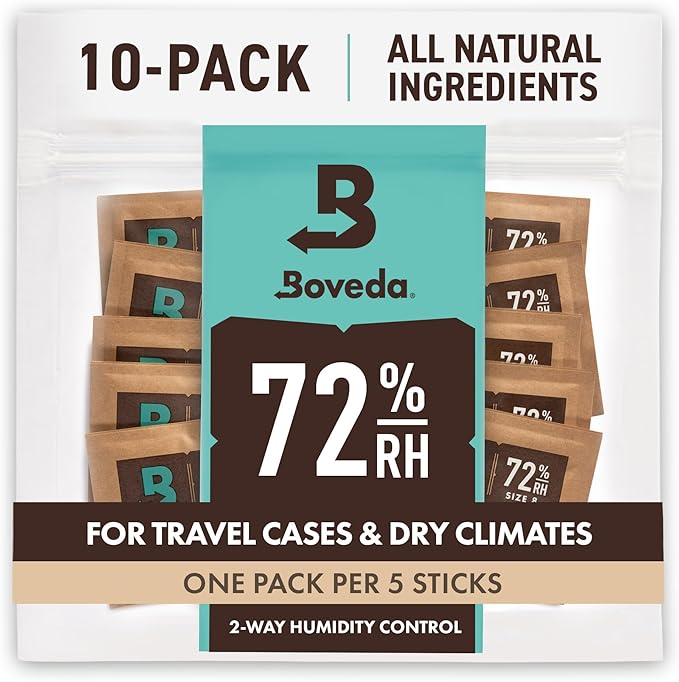 Boveda 72% RH 2-Way Humidity Control – Restores & Maintains Humidity – All in One Solution for Humidification- Patented Technology - Convenient & Versatile - 10 Count Resealable Bag by Boveda