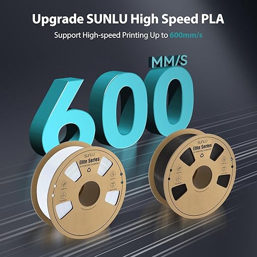 HP PLA Plus Filament 1.75mm, 1kg(2.2lbs) SUNLU 3D Printer Filament, Black - Image 2