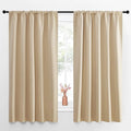 NICETOWN Room Darkening Curtains for Bedroom - Home Decoration Privacy Protection Thermal Insulated Solid Drapes/Draperies for Kitchen Window (Biscotti Beige, Set of 2, 52 x 63 inches) by NICETOWN
