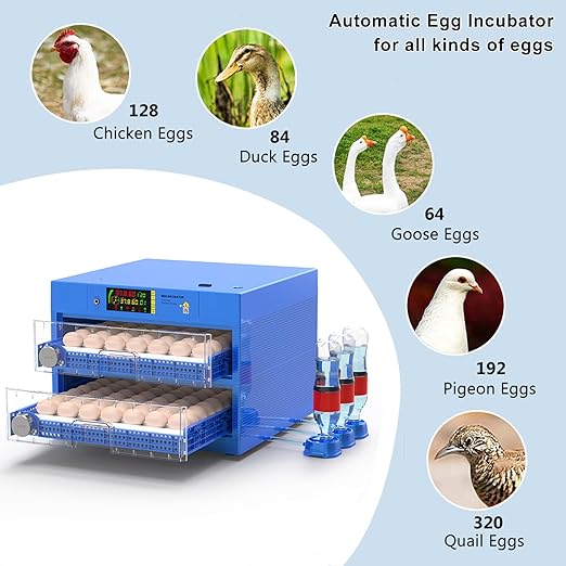 Automatic Eggs Incubator, Large Incubators for Hatching Eggs with Automatic Egg Turning & Temperature Control, Poultry Hatcher Machine for Chicken Duck Goose Quail Bird (128 Eggs) - Image 2