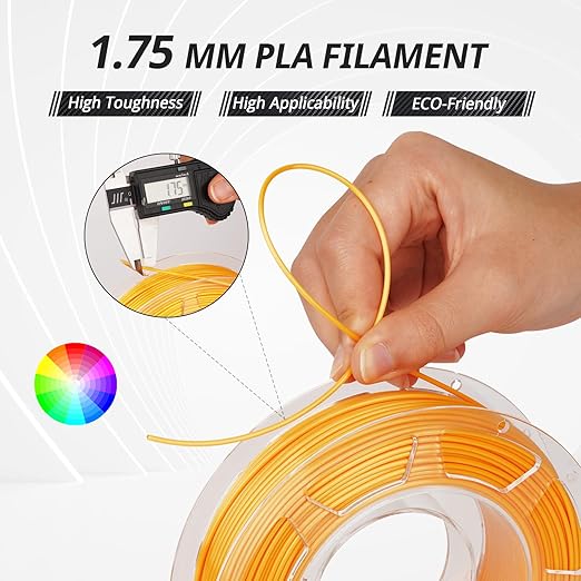 AMOLEN PLA 3D Printer Filament PLA Filament 1.75mm Silk Filament Bundle,Gold, Silver,Bronze, Red Copper,3D Printing Filament Bundle, 200gX 4 Spools - Image 3