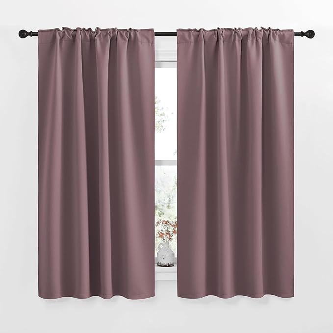 NICETOWN RV Curtains for Camper Windows - (Dry Rose Color) 34x54 Inch, 2 Panels Set, Thermal Insulated Room Darkening Blackout Drapes/Draperies with Rod Pocket & Back Tab for Half Window - Image 2