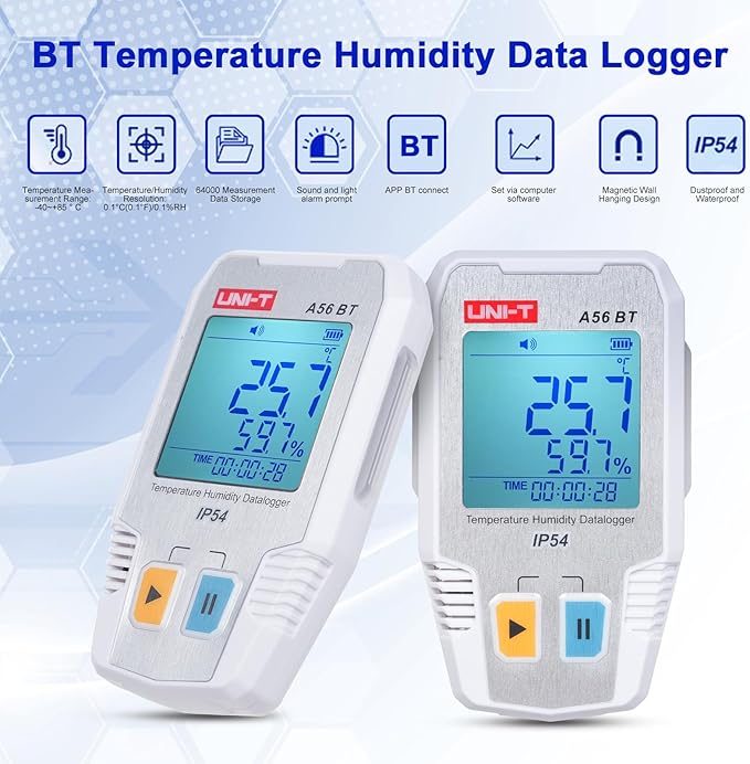 BT Temperature Humidity Data Logger Smart Thermometer Hygrometer 64000 Measurement Data Storage High-Precision Sound and Alarm IP54 Waterproof Temperature Humidity Sensor - Image 2