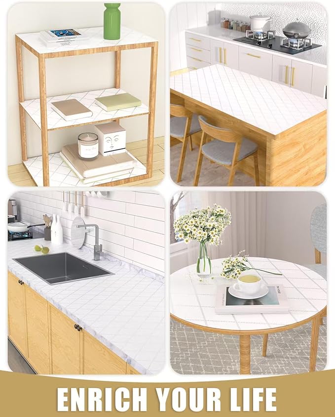 Shelf Liners for Kitchen Cabinets Non-Adhesive, Non-Slip Thickened Shelf Paper Waterproof Washable for Drawer Dresser Pantry Shelve Bathroom Protector Liner - Image 8