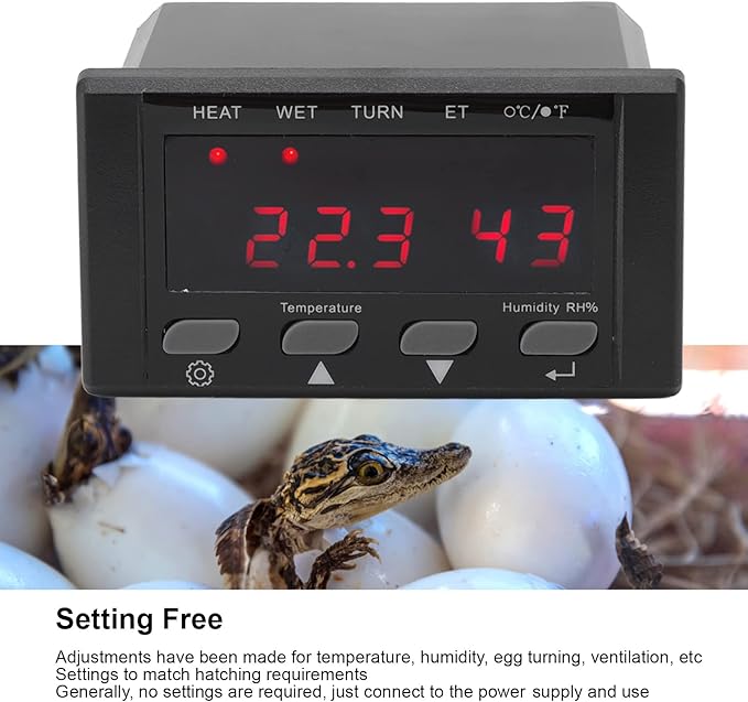 Digital Temperature Controller, 220V/110V Automatic Egg Incubator Thermostat Incubator Temp Humidity Controller - Image 4