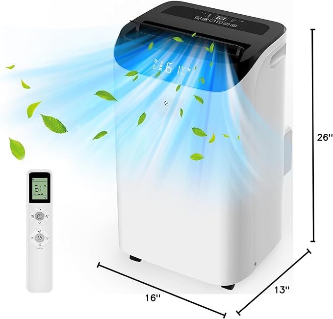 14000 BTU Portable Air Conditioners with Remote Control, 3-in-1 Free Standing Cooling AC Unit with Fan & Dehumidifier, Cools Room up to 700 sq.ft, Smart/Sleep Mode,3 Speed,Auto Swing,24H Timer - Image 10