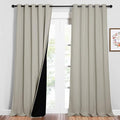 NICETOWN Full Shading Curtains for Windows, Super Heavy-Duty Black Lined Blackout Curtains for Bedroom, Privacy Assured Window Treatment (Natural, Pack of 2, 62 inches W x 95 inches L) by NICETOWN