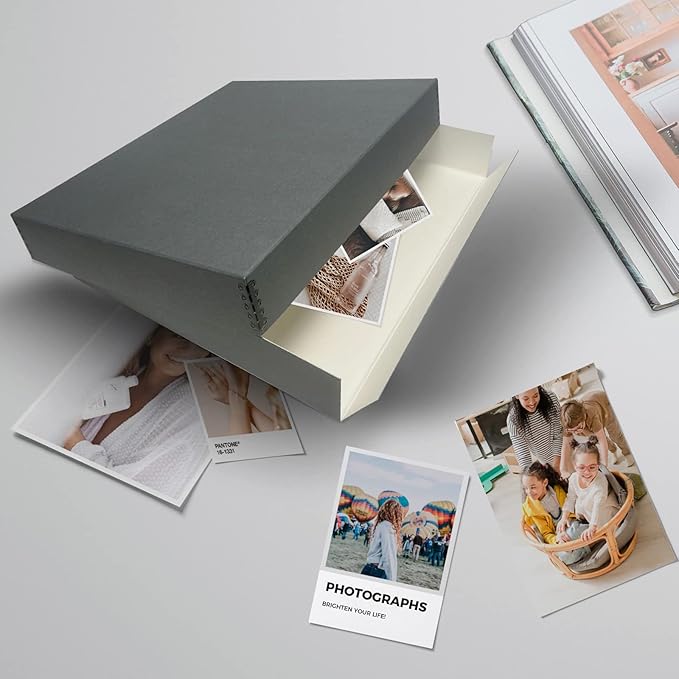 Lineco Museum Archival Storage Box, 16.75x20.75x3 in. Drop Front Design. Acid-Free with Metal Edge. Organize Photos, Pictures, Prints, Documents, Crafts, DIY. Gray, 2 Pack - Image 7