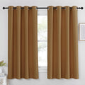NICETOWN Bedroom Curtain 63 inch Length - Grommet Top Blackout Room Darkening Sound Reduction Privacy Thermal Drape for Flat/Laundry, Gold Brown, W52 x L63, 1 Panel by NICETOWN