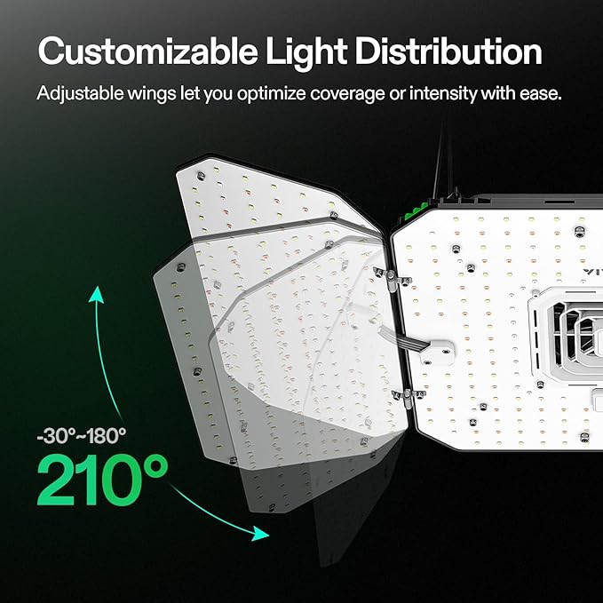 VIVOSUN AeroLight Wing AW200, Tunable Spectrum, LED Grow Light 200W with Integrated Circulation Fan, Compatible with App, Used with Controller E42A/E25 to Achieve More Functions - Image 5