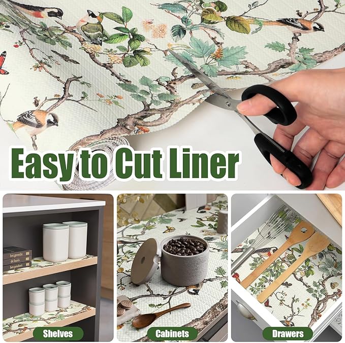 Shelf Liner for Kitchen Cabinets Non-Adhesive,Cabinet Liner for Shelves Non Slip Drawer Liner,Waterproof Kitchen Drawer Liners,Cupboard Liners for Cabinets Easy to Clean (12In x 10FT) - Image 4