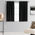 DONREN 99% Blackout Curtains for Bedroom - Thermal Insulating Blackout Rod Pocket Drapes for Small Windows (42 x 54 Inches,Set of 2 Panels,Black) by DONREN