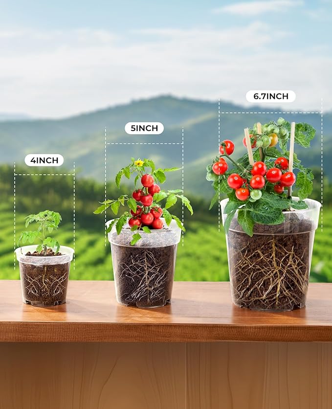 homenote Clear Nursery Pots for Plants,4/5/6.7 Inch Plant Pot for Planting Plastic Seedling Pots with Drainage Holes Seed Starter Pot Flower Pots High Transparency with 20 Plant Labels (30 Pack) - Image 4