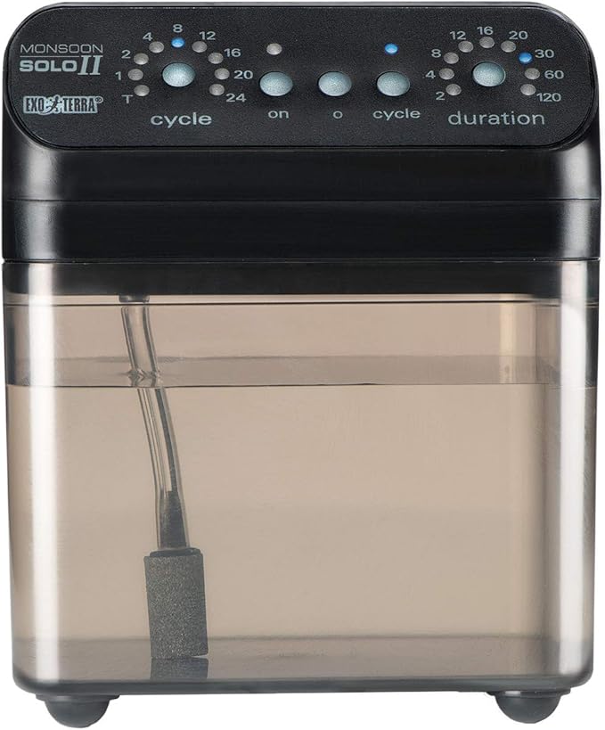 Exo Terra Monsoon Solo II - Programmable Misting System for Reptile Terrariums, Ultimate Humidifier with Multiple Nozzles for Optimal Humidity Control by ExoTerra