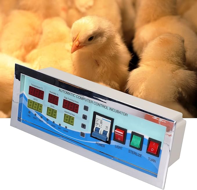 XM-18G Egg Incubator Controller Intelligent Six-Screen Six-Display Temperature Humidity Full Automatic Control for Chicken Goose Duck(0-99℃ 0-99% Rh)(110V) - Image 5