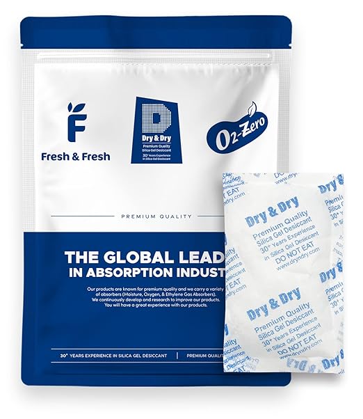 Dry & Dry 100 Gram [30 Packets] Silica Gel Packets Desiccants, Silica Packets - Rechargeable Silica Gel Packs, Desiccants Packets, Silica Gel by DryDry