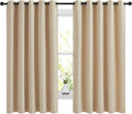 NICETOWN Blackout Curtains Panels for Bedroom, 2 Panels, 66 x 60 Inch, Biscotti Beige, 3 Pass Microfiber Noise Reducing Thermal Insulated Solid Ring Top Blackout Window Drapes by NICETOWN