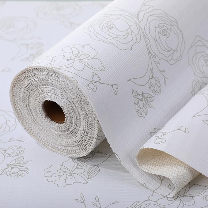 Floral Drawer Liner for Kitchen Cabinets Non-Adhesive Shelf Liner Non-Slip Strong Grip Cabinet Liners Thickened Mats Protective Paper Easy to Clean for Tool Box Pantry (12In x 10FT) by Insigoo