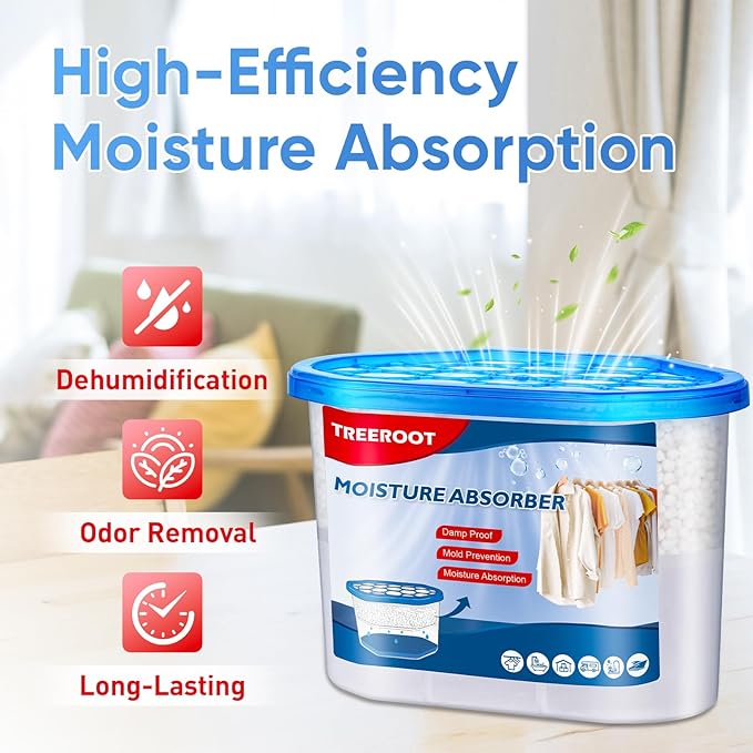 10 Pack Moisture Absorbers, 14 OZ Humidity Absorber Bucket, Moisture Absorbers for Closet, Dehumidifier Bucket for Wardrobes, Kitchens and Bathrooms, Fragrance Free Humidity Absorber - Image 3