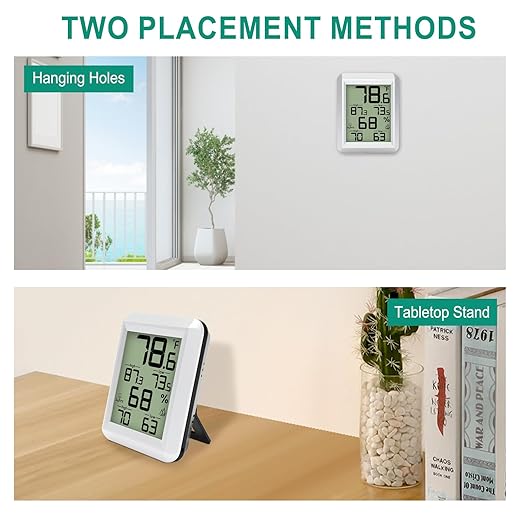 Urageuxy Indoor Hygrometer Thermometer, Digital Humidity Meter Temperature Gauge with Min/Max, ℉/℃ Switch for Home, Baby Room, Kitchen, Greenhouse - Image 6
