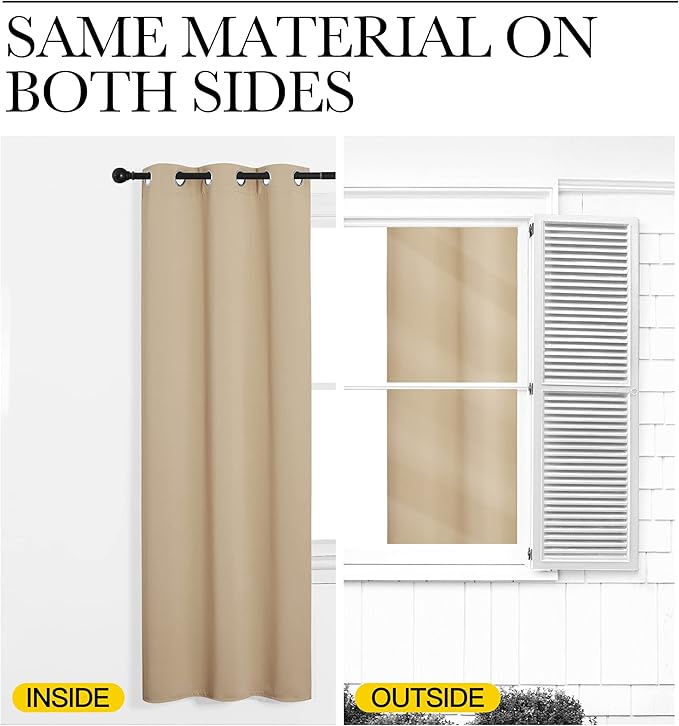 NICETOWN Privacy Room Divider Curtain Screen Partitions, Basement Hospital Medical Clinic Spa Lab Cubicle Divider Privacy Screen Patio Door Curtain (Biscotti Beige, 1 Panel, 120" Wide x 95" Long) - Image 6