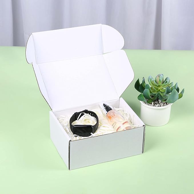 Small Shipping Boxes 7x5x3 Inch (25 Pack) - Sturdy White Corrugated Cardboard Boxes for Small Business, Ecommerce, Mailing & Packaging | Recyclable Gift & Storage Boxes - Image 5
