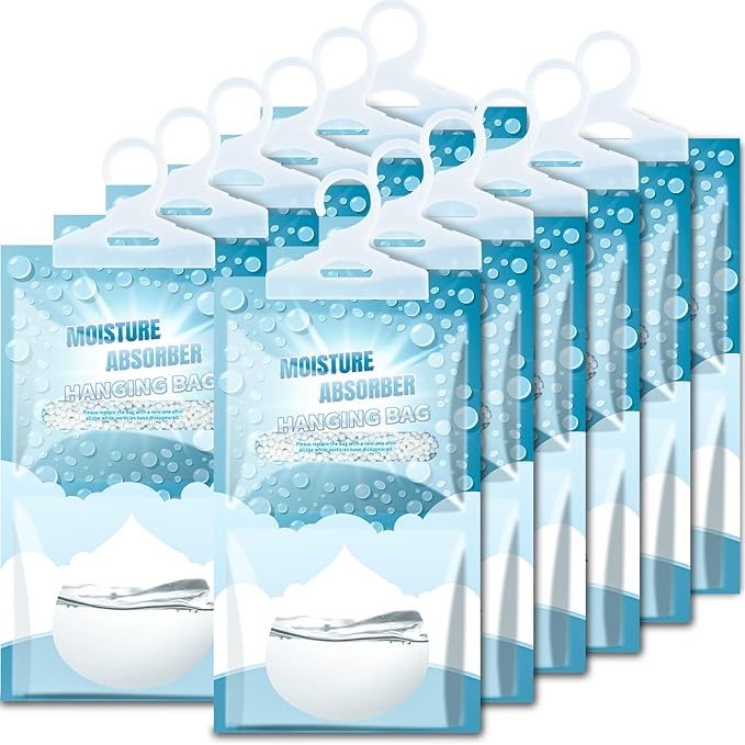 Moisture Absorbers Packets - 12 Pack Hanging Moisture Absorbers Dehumidifier Bags for Closet Bathroom Kitchen, Fragrance Free Humidity Absorber Packs, Removes Moisture & Odors by Corodo