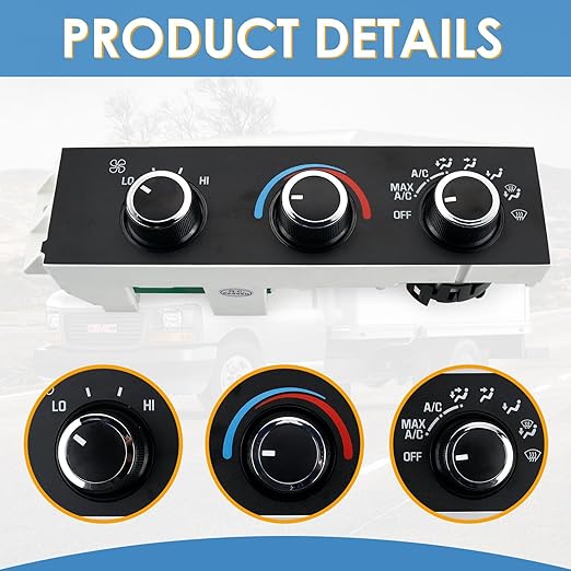 599-217 Heater A/C Control Switch,Front Climate Control Module Compatible with 1996-2020 Chevrolet Express 1500 2500 3500, Chevy C4500 C5500 C6500,1996-2020 GMC Savana, OE # 599-217, 15073274 - Image 6