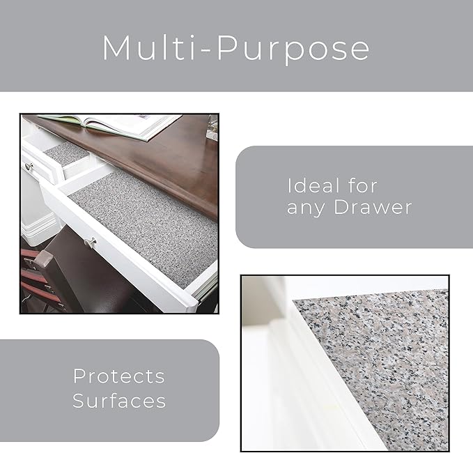 Smart Design Bonded Grip Shelf Liner - 12 Inch x 10 Feet - Non Adhesive, Strong Grip Bottom, Easy Clean Kitchen Drawer, Cabinet, Cupboard Dresser Cover, Non Slip Rubber Mat - Rose Beta Granite - Image 5
